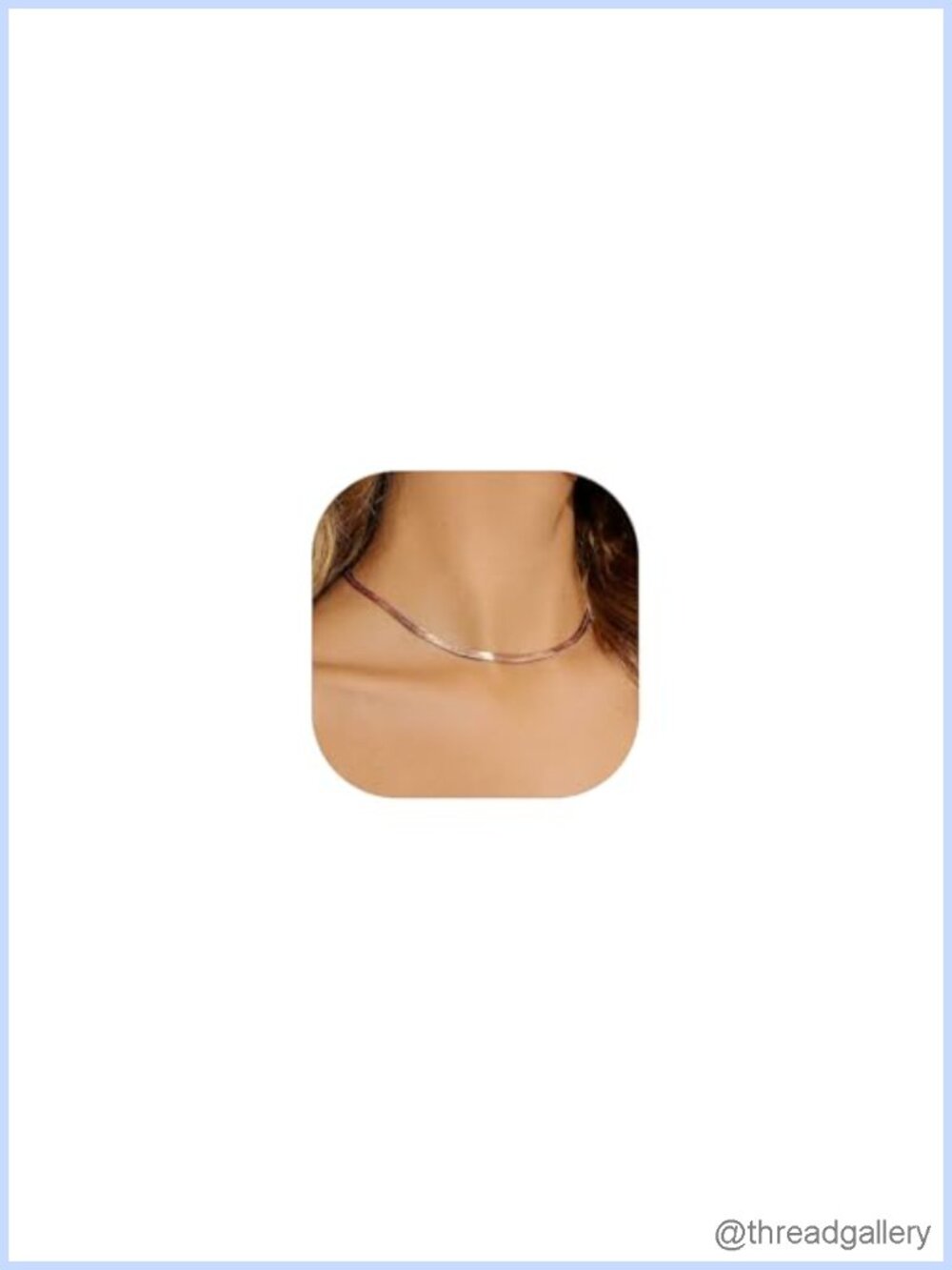 14K Gold Plated Herringbone Choker Necklace Stainless Steel Snake Chain